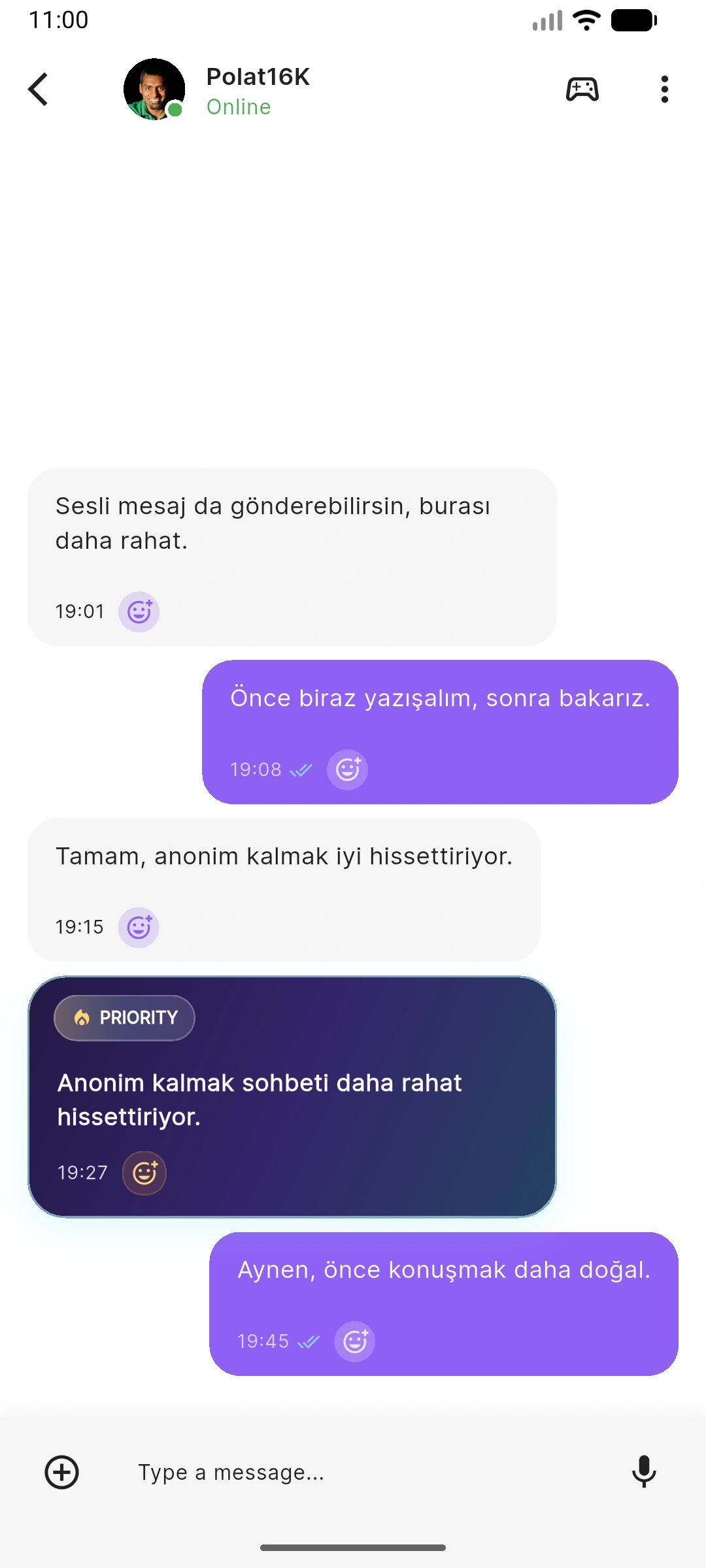 Real MaskedTalk anonymous private chat screen